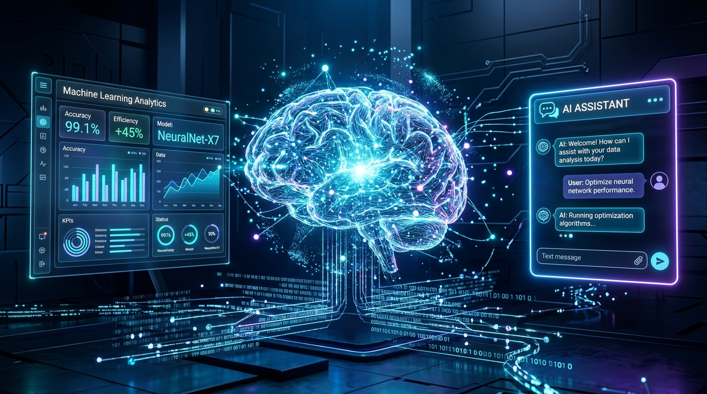 Artificial Intelligence solutions illustration